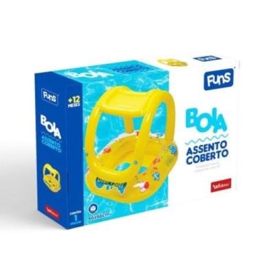Imagem de Boia Infantil com Cobertura e Assento, PVC, 66x66cm, Proteção Solar, para Crianças Maiores de 12 Meses