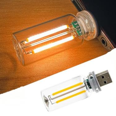 Imagem de Neioaas Lâmpada de carro retrô, luz de carro com controle de toque USB, lâmpada ambiente regulável de LED, mini lâmpada de LED portátil para quarto, acampamento, festa, corredor, mesa (amarelo)
