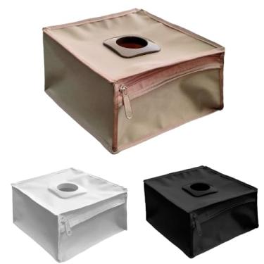 Imagem de Organizador Porta Sacola Cáqui Impermeável em Nylon com Zíper – Puxa Saco Dispenser 19x17x9 cm