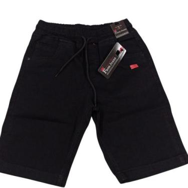 Imagem de Bermuda sarja, elástico no cós.  - Faos jeans , Preto, 10