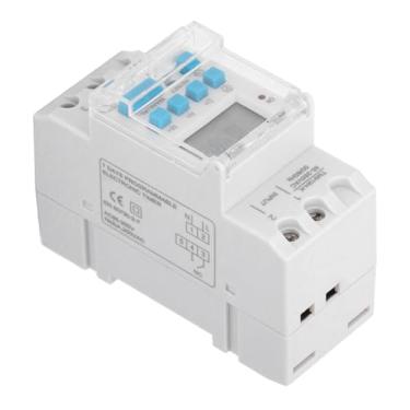 Imagem de Garosa Interruptor de Temporizador Programável de 7 Dias, Display LCD Digital Montado Em Trilho DIN Com 16 Configurações Liga/desliga, Função de Contagem Regressiva para Dispositivos Elétricos