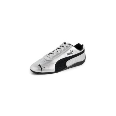 Imagem de PUMA Speedcat Tênis feminino metálico com cadarço casual -, Puma Prata - Puma Black, 40