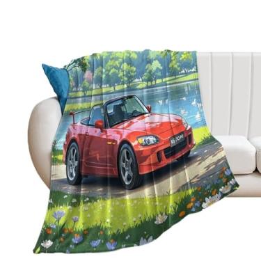Imagem de HouLaiZhe Cobertor super macio de flanela anime JDM S2000 primavera leve cobertor refrescante para sofá-cama cadeira sofá carro viagem ao ar livre leve quente 76 cm x 101 cm
