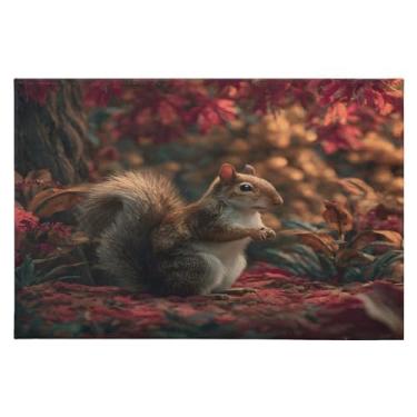 Imagem de CEBUGI Tapete de área 60 x 90 cm macio lavável tapete antiderrapante com suporte de borracha tapetes de área de esquilo para sala de estar, quarto, decoração de casa