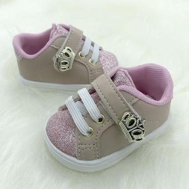 Imagem de Tênis Sapatinho Para Bebês Infantil Princesa Glitter Rosa, 17