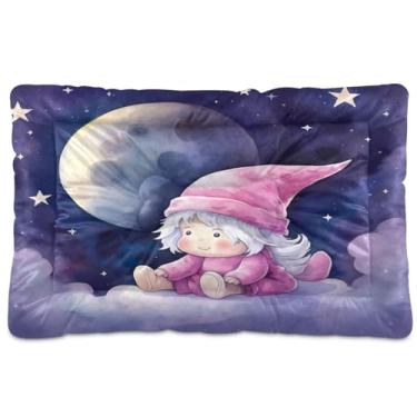 Imagem de Wassud Cama de cachorro com corações desenhados à mão iluminada pela lua, camas grandes para cães ao ar livre, tapete lavável para animais de estimação, cama de gato para dormir, viagens 91 x 61 cm