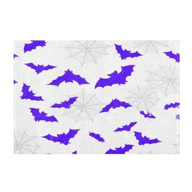 Imagem de Burbuja Tapete de banho Purple Bats, tapete de banheiro absorvente extra macio com suporte antiderrapante para banheiro, banheira, chuveiro, 40 x 61 cm