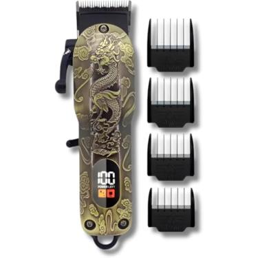 Imagem de Maquina Maquininha De Cortar Cabelo Sem Fio Profissional Dragão Recarregável Via USB Com 4 Pentes Aparador Pelos