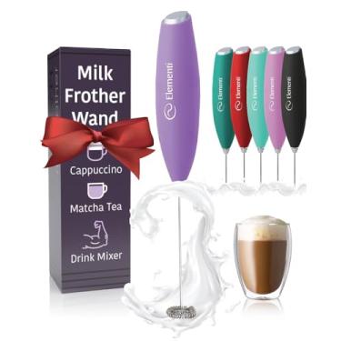 Imagem de Elementi Misturador de bebidas portátil – agitador elétrico e potente varinha de mistura de proteína em pó, mini espumador fácil de usar para coquetéis deliciosos rápidos, espumador de leite e