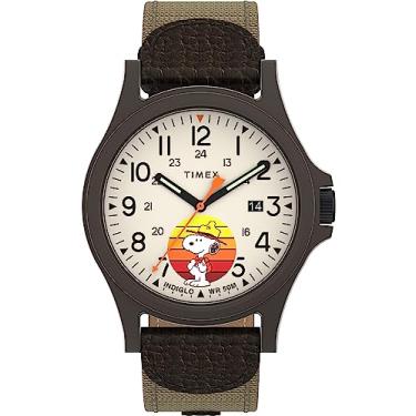 Imagem de Timex Relógio masculino Expedition Acadia de 40 mm, marrom/natural/marrom, Moderno