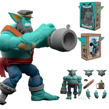 Imagem de Plunderlings Plunderstrong Tinker Skiff, Lone Coconut Action Figure, Massive Warrior Goblins, Unique Centerpiece Figures with Extra Heads/Hands, Heavy Gear & Dynamic Posing