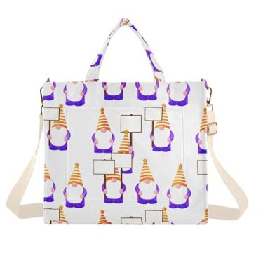 Imagem de Burbuja Sacola feminina de gnomos de desenho animado, bolsa tiracolo de veludo cotelê para compras, trabalho, viagens, Gnomos de desenho animado, Medium