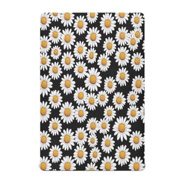 Imagem de STAYTOP Lençol de berço de margarida branca para meninos e meninas, lençol com elástico para berço padrão e colchão infantil, de microfibra supermacia, 132 x 71 cm