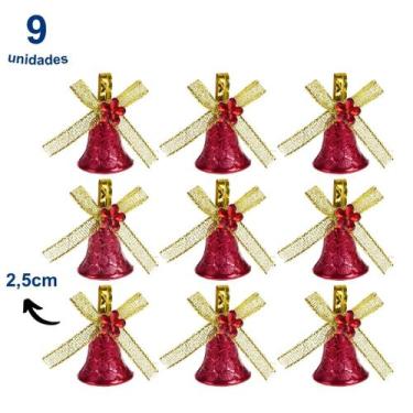 Imagem de Enfeites Natal de Árvore Pendentes Decorativos Brilho Luxo Dourado Ver