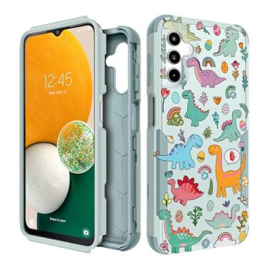 Imagem de Plakill Capa para Samsung Galaxy A14 - Capa para telefone feminina bonita estética design exclusivo dinossauros adolescentes capa protetora resistente à prova de choque Funda Samsung A14