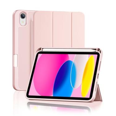 Imagem de Capa para iPad Mini 7 (A17 Pro) / Mini 6 8.3 Polegadas 7ª / 6ª geração (2024/2021) com Suporte para Pencil Parte Traseira em TPU Macio função de ativação/desativação automática, Rosa