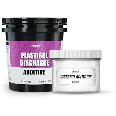Imagem de Ecotex Plastisol Aditivo de descarga com ativador de 54 gramas – Misture com tinta plastisol para impressões brilhantes e macias de descarga em roupas escuras – Kit de impressão de tela profissional