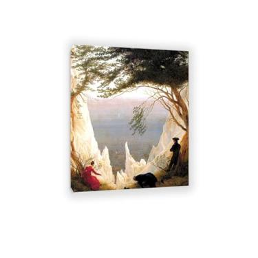 Imagem de ZUJGHSJG Penhascos de giz em Rügen por Caspar David Friedrich Impressões em tela Well Decor The World Classic Art Reproduções de arte grande giclee arte de parede para sala de estar decoração de casa