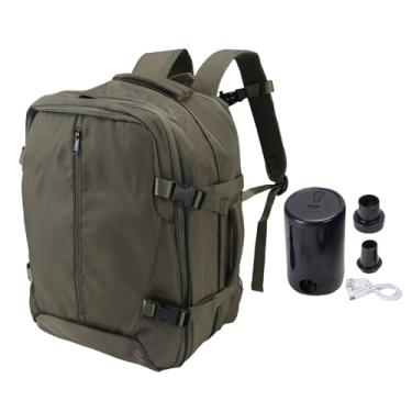 Imagem de Jiawu Mochila de Compressão, Mochila de Viagem de Compressão a Vácuo, 55L Vacpack Expansível Com Porta de Carregamento USB e Bomba, Impermeabilização, Carregando Bagagem de Mala (Verde)