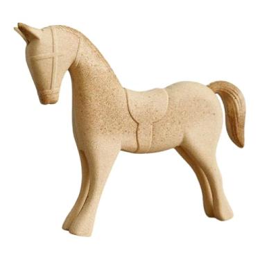 Imagem de Ｂｅｓｇａ Escultura de Cavalo de Madeira Inacabada para Pintar, Estatueta de Cavalo Sem Pintura para Mesa, Ideal para Festas, Inaugurações de Casa Ou Estantes, Estilo B