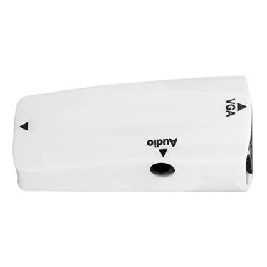 Imagem de Akozon Conversor de Adaptador para VGA 1080P Com Cabo de áudio - Suporte de Vídeo e áudio de Alta Resolução para TVs, Projetores e Computadores (Branco)