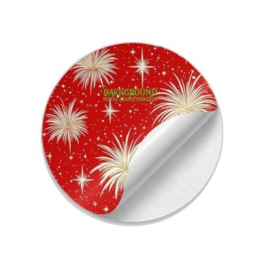 Imagem de Ladrilho Decorativo de Cerâmica Estampa Fogos de Artifício Vermelho