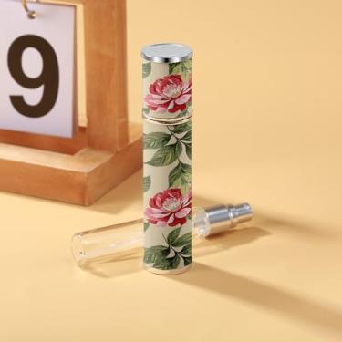 Imagem de Frasco de perfume de viagem de 10 ml, mini atomizador de perfume embrulhado em couro, frasco Spary portátil com estampa floral colorida para mulheres, spray de fragrância de luxo para presente de