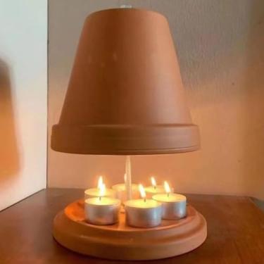 Imagem de Estufa de Aquecimento Cerâmica com Parede Forno Velas Tea Light Mesa Aquecedor Armazenamento Calor Substituto para Radiante Quarto Atraente Decoração Casa
