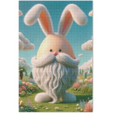 Imagem de Quebra-cabeças engraçados de ovo de coelhinho da Páscoa, 500 peças para adultos, engraçado, presente de mordaça animal, floral