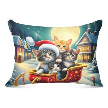 Imagem de Capas de travesseiro de flanela grande de gato de desenho animado de gatinho fofo decorativo longo king queen tamanho padrão capas de travesseiro fofas para cama macia, tamanho do corpo, 53 cm x 137