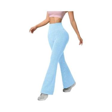 Imagem de Calças Flare Sem Costura De Cintura Alta Para Mulheres, Elásticas, Com