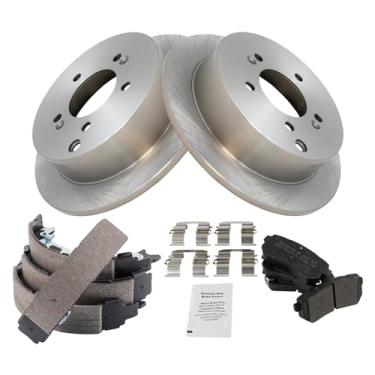 Imagem de TRQ Kit de pastilha de freio traseiro e rotor compatível com 10-15 Hyundai Tucson 11-16 Kia Sportage