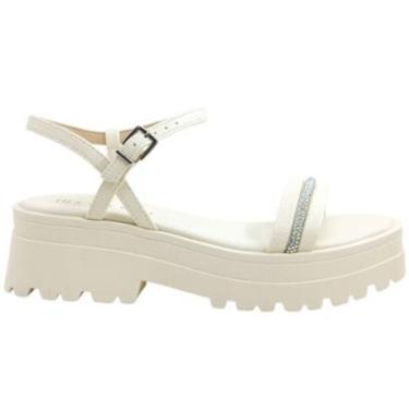 Imagem de Sandália Feminina Casual Dia a Dia Passeio Trabalho Flat Tratorada com Strass Conforto Ramarim 24442-Feminino