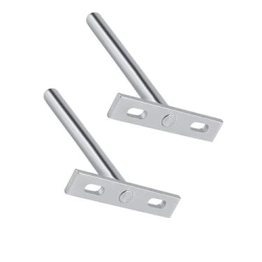 Imagem de GLOGLOW Rack de Armazenamento Suporte Redondo, Suporte de Prateleira de Aço, 5 Polegadas, Capacidade de Peso Pesado, Prata, para Estante de Livros e Armazenamento Doméstico Montado na Parede Oculto