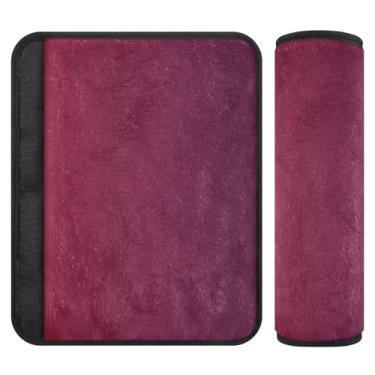 Imagem de Joitme Capa de cinto de segurança gradiente vermelho roxo em flanela de poliéster macio, alça de ombro acolchoada de cinto de segurança ajustável, capas de cinto de segurança de carro para crianças