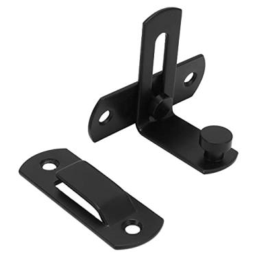 Imagem de Acouto Fechadura de Porta de Celeiro de 90 Graus Fechadura de Porta de Celeiro Deslizante de Carbono Com Fivela de Portas e Janela Portão de Segurança, Jardim, Banheiro, Garagem, Janela, Deslizante
