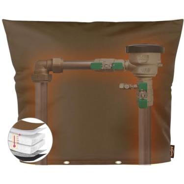 Imagem de Angooni Tampa de prevenção de refluxo atualizada, folha de alumínio (-15.0 °C) - 76.2 cm L x 61.0 cm A Industrial 600D Winter Sprinkler Valve Covers for Outside, Anti-UV Winter-Freeze Water Well Pump