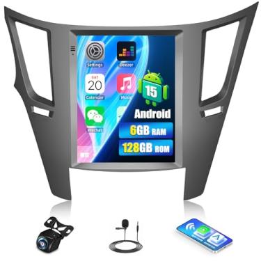 Imagem de Estéreo automotivo Android 8 Core 6+128G para Subaru Outback Legacy 2010-2014 com CarPlay sem fio Android Auto, 9,7 polegadas 1024 * 768P IPS tela sensível ao toque com Bluetooth 5.0 GPS WiFi 32EQ DSP