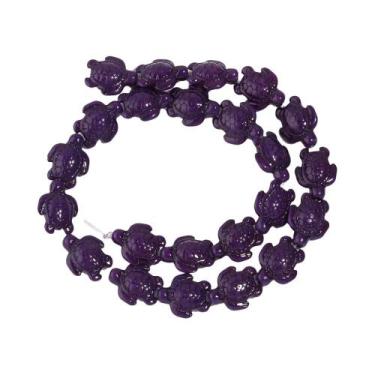 Imagem de Contas De Turquesa Natural Em Forma De Tartaruga 14x18mm Pedra Solta P