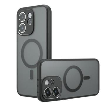 Imagem de Kukoufey Capa compatível com Oppo Reno 15 Pro, compatível com MagSafe, compatível com Oppo Reno15 Pro PLV110 Capa magnética embutida para celular antichoque preta