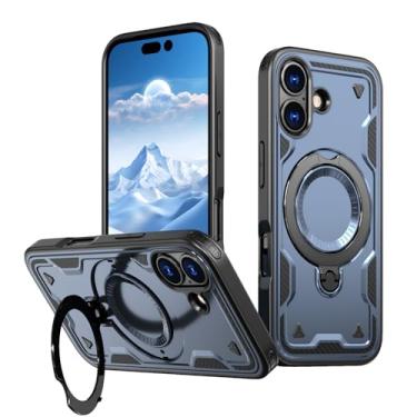 Imagem de SORAKA Capa para iPhone 17 com suporte compatível com MagSafe chapa de ferro Capa resistente que absorve choques Proteção contra quedas de nível militar