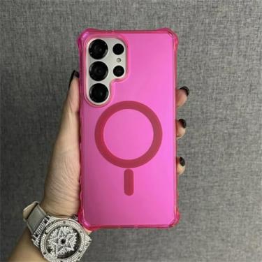 Imagem de Capa magnética resistente para Samsung Galaxy S25 Ultra S24 Plus com proteção contra impactos (para Galaxy S24/Vermelho Rosado)