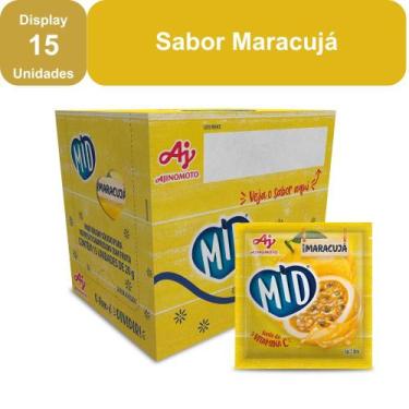Imagem de Kit Refresco em Pó MID Sabor Maracujá Com 15 Unidades de 20g