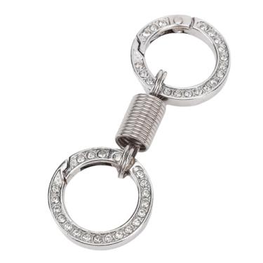 Imagem de Brrnoo Chaveiro de Anel Duplo de Mola de 2 Peças, Chaveiro Destacável de Liga de Zinco retrô Com Anel Giratório de 360 ​​graus, para Chaves, Chaveiros, Acessórios, Organização de