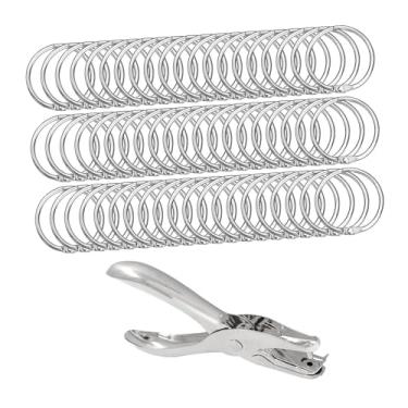 Imagem de Vaveren Alicate Perfurador de Papel com 100 Anéis para Fichário, Ideal para Ingressos, Scrapbooking e Cadernos.