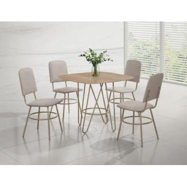 Imagem de Conjunto mesa lais dc qd. 0,90x0,90 mdf-bp-4 cad.lais dc - c - bc-81 -