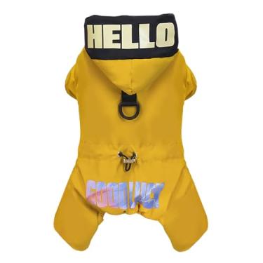 Imagem de Izefia Casaco para cães, macacão à prova de vento, para clima frio, jaqueta de 4 pernas, boa sorte, roupas grossas de inverno, impermeável, à prova de neve, casaco de algodão para cães pequenos, gatos