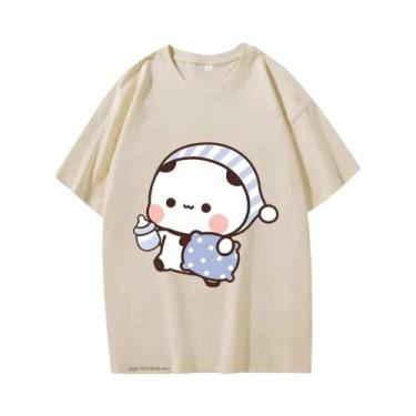 Imagem de Camiseta Kawaii Para Casal BuBu Panda DuDu Bear, Camiseta Gráfica Femi