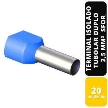 Imagem de Kit C/20 TERMINAL ISOLADO TUBOLAR DUPLO AZ 2,5 MM² SFOR - SFORPLAST
