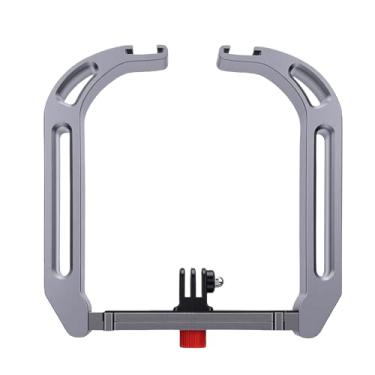Imagem de Asixxsix Rig de mergulho, liga de alumínio submarina câmera alça com agarre ergonômico ajustável, Compatível com câmeras e telefones de ação de interface de fio 1/4-20